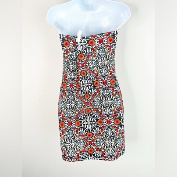 Forever 21 Women's Strapless Mini Dress Printed Southwestern Festival Boho Sz M - Picture 8 of 11